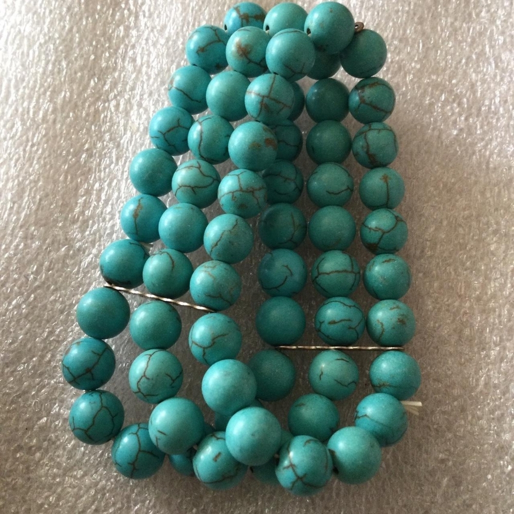 Faux turquoise stretch bracelet